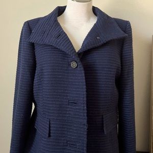 Textured Navy Coat